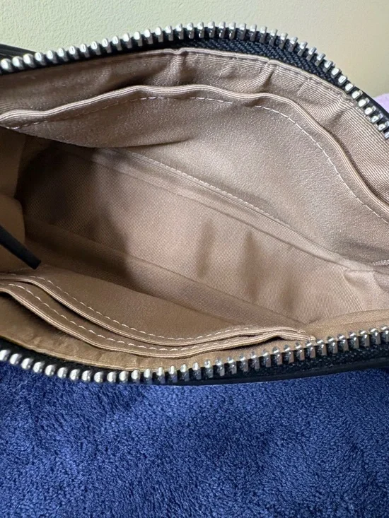 Coach Cream Logo Mini Wristlet with Black Trim - Picture 4 of 7